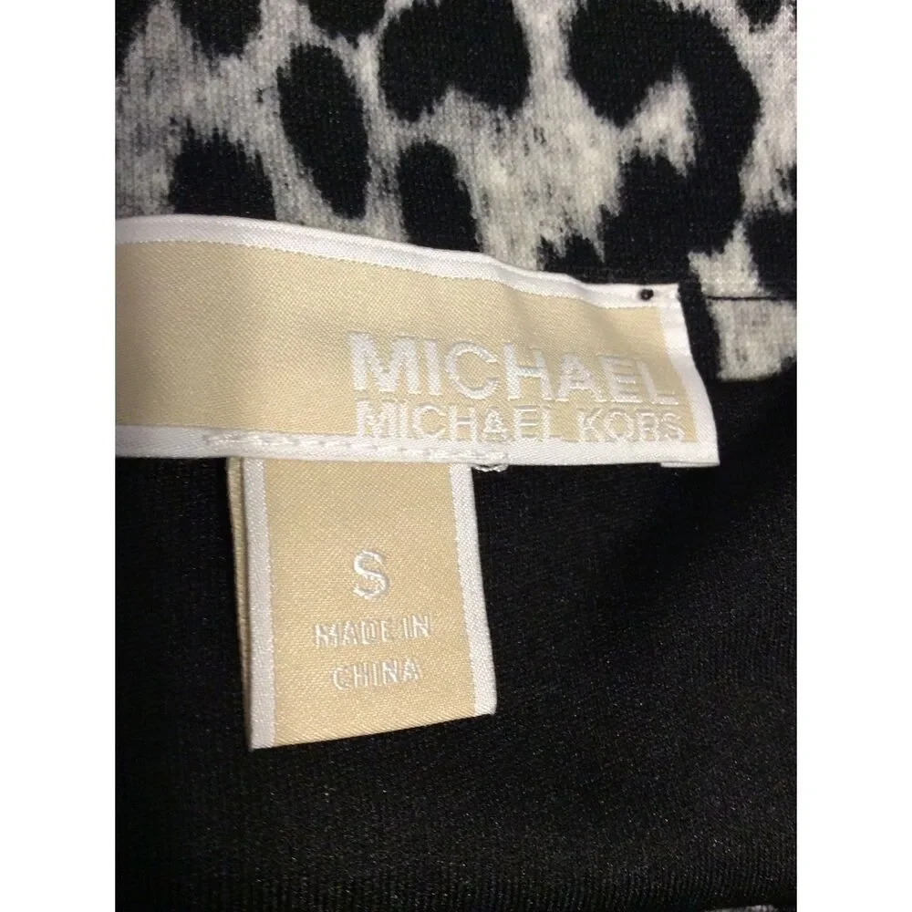 Michael Kors Leopard Print Stretch Skirt Womens Small S Animal VNC